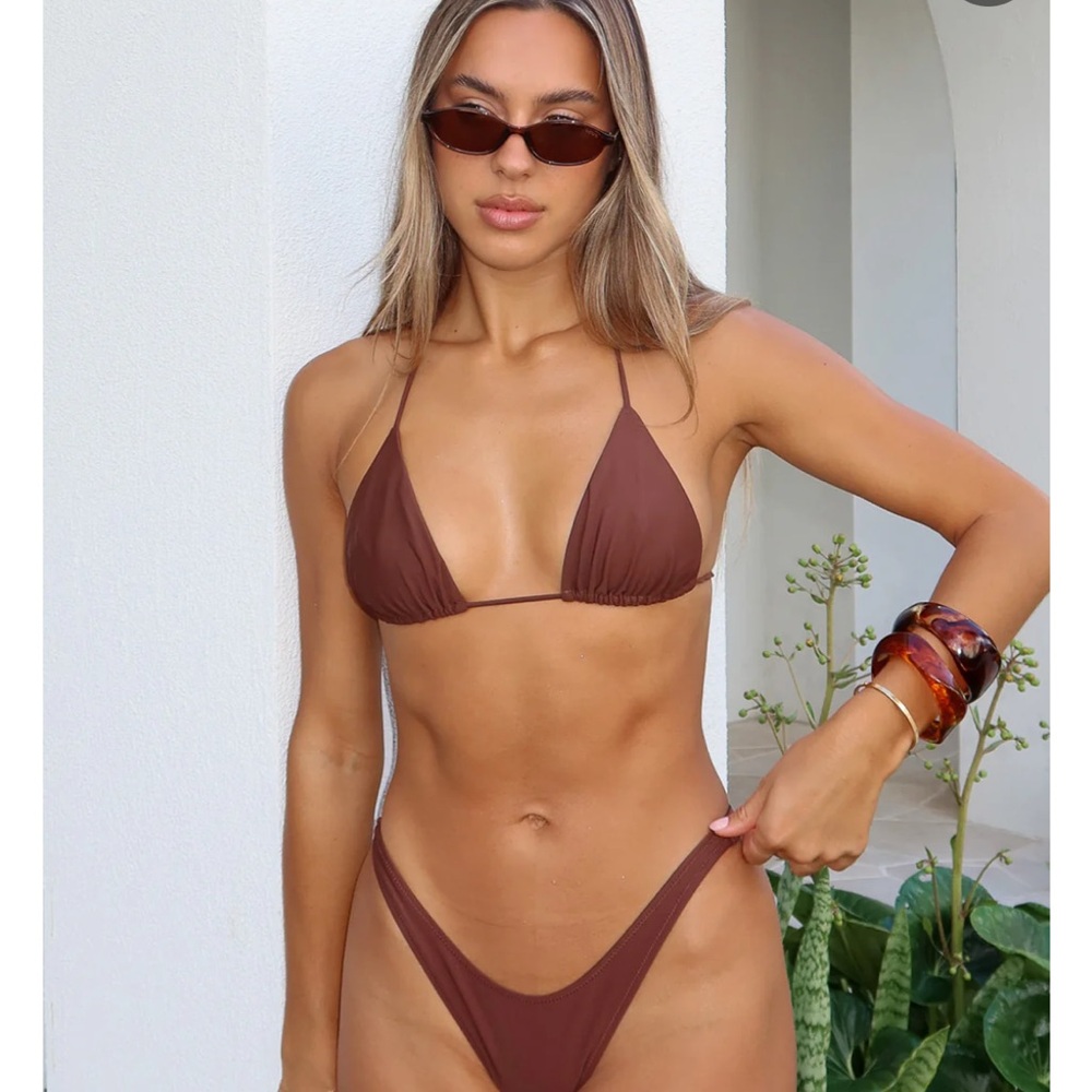 White fox golden hour bikini top brown/chocolate